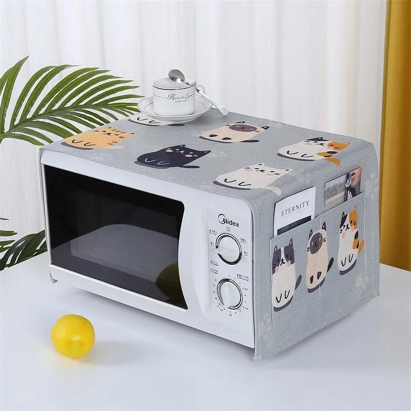 Microwave Oven Cover Towel Universal Electric Oven Cover Cloth Waterproof and Oil Smoke Dustproof Thickened Linen Cloth Three-sided All-inclusive