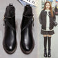 Fashion Heels Women Ankle Boots Autumn WinterGenuine Leather Party Chelsea Motorcycle Boots
