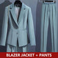 2PCS Suit Blazer Jacket + Suit Pants Two-piece Set Female Professional Formal Suit Elegant Business Suit Outfit Front Desk Uniform Hotel Work Clothes