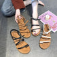 Sandals Female Students Korean Harajuku Style Shoes Summer Wear All-match Flat-bottomed Junior High School Ladies Shoes