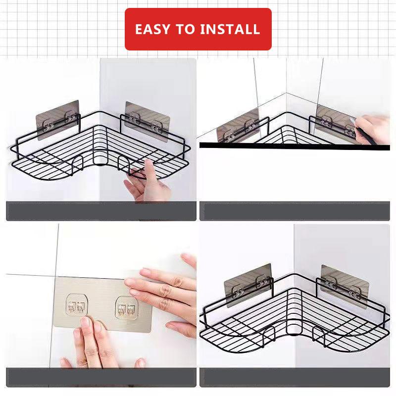 2Pcs Bathroom Vanity Rack  Toilet Tripod Wall Hanging Kitchen Storage Rack Household Rack Cosmetic Rack Corner Seasoning Bottle Rack Organizer