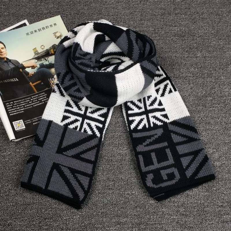 Winter Men's Classic Shawl Flow Simple Pattern Mid-length Soft Warm Scarf