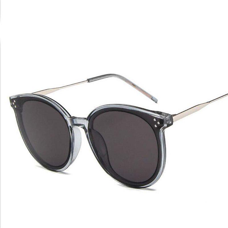 WTEMPO Korean Version PC Frame Oval Sunglasses Women Men Fashion Rivets Cat Eye Sun Glasses Vintage