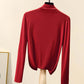 Spring New Women's Half Turtleneck Bottoming Shirt with A Slim Plus Size Top
