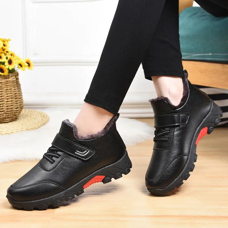 Winter Women's Cotton Shoes Plus Velvet Thick Women's Snow Boots Waterproof Non-slip Mother Shoes