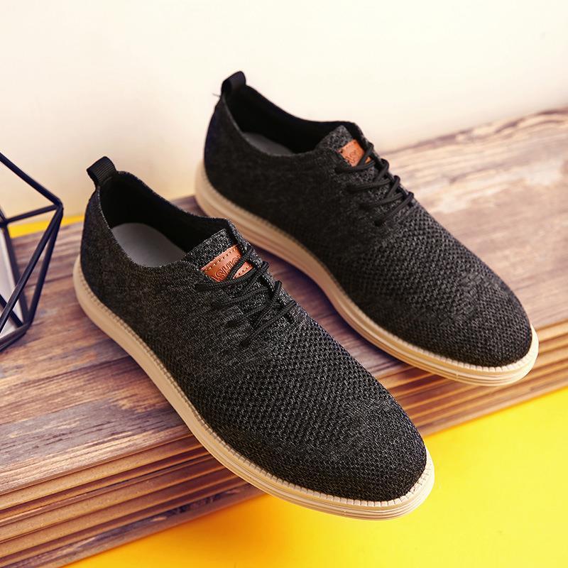 New Men Casual Shoes Men Business Formal Brogue Weave Carved Oxfords Wedding Dress Breathable Shoes