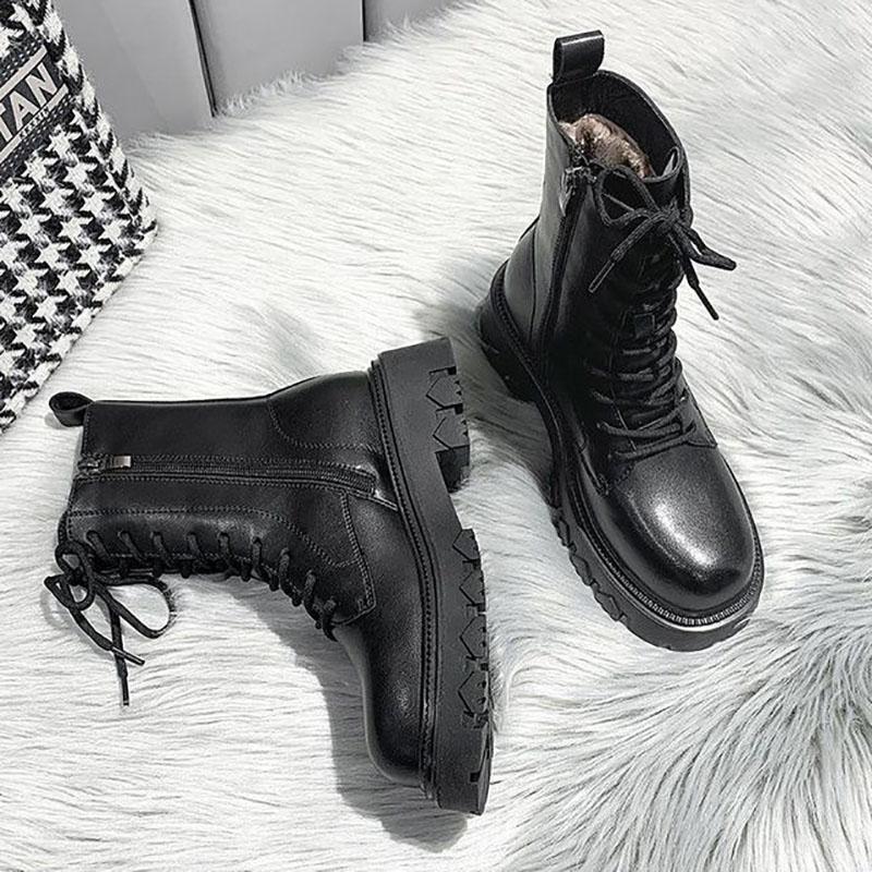 Snow Boots Women Thick Warm Cotton Shoes Women Winter Boots Plus Velvet Thick Bottom Martin Boots Ankle Boots