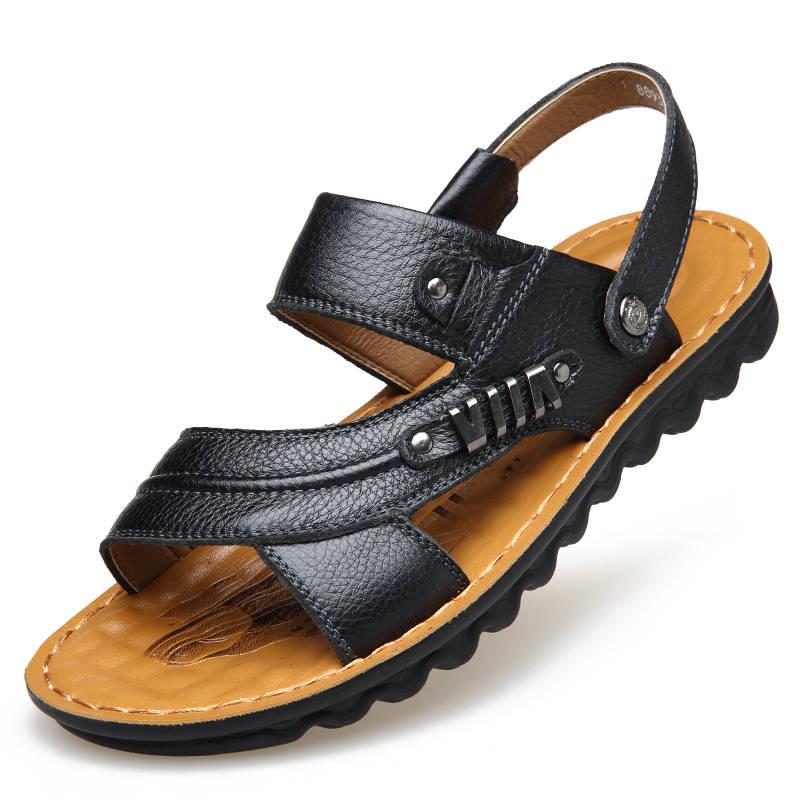 Leather Beach Shoes Men's Trend Casual Men's Non-slip Sandals Men's Sandals Slippers Sneakers Shoes