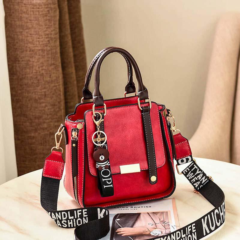 Women Messenger Bag Leather Shoulder Crossbody Handbags with Tassel