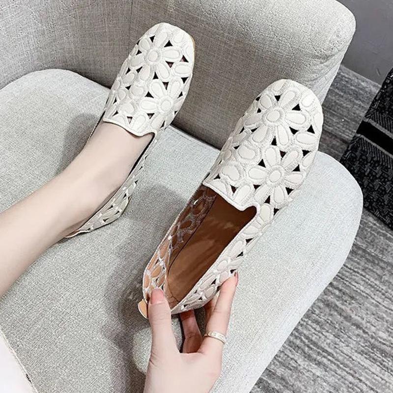 Large Size Square Toe Loafers Women Spring  Shoes Women Flat Shoes Soft Sole Comfortable Loafer Shoes