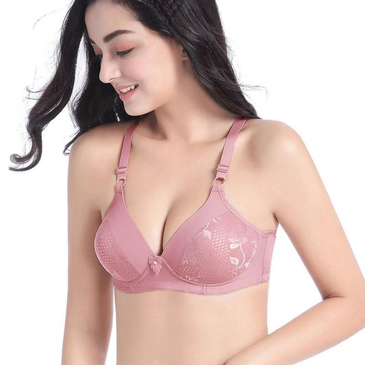 Comfortable No Steel Rings Gathering Bra Adjustable Top Support Breathable Anti-sagging Ladies Bra