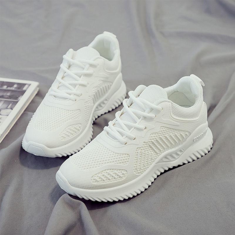 Spring White Shoes Female Students Running Breathable Comfortable Mesh Shoes All-match Casual Sports Shoes