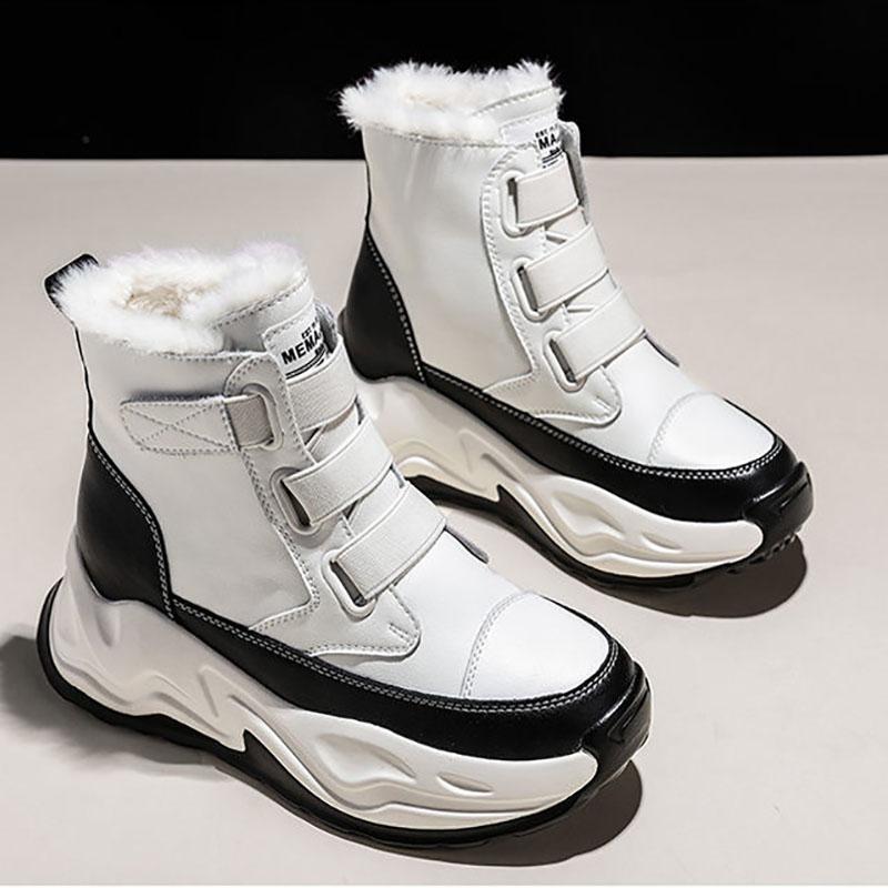 Snow Boots Women's Autumn and Winter All-match Plus Velvet Short Boots Cotton Shoes Increased Martin Boots