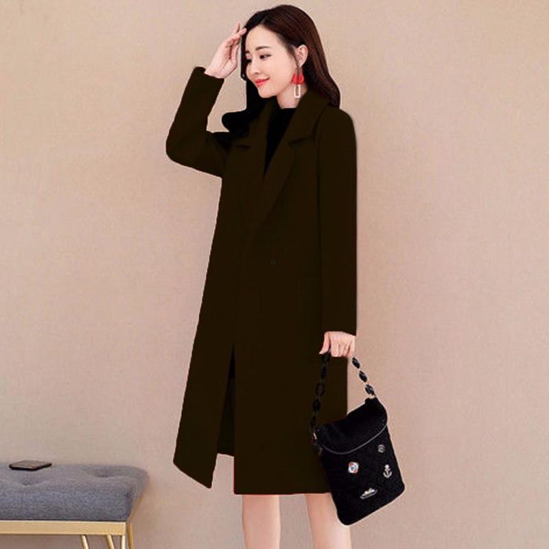 Women Woolen Coat Outerwear Autumn Winter Clothing Fashion Warm Woolen Blends Female Woolen Jacket