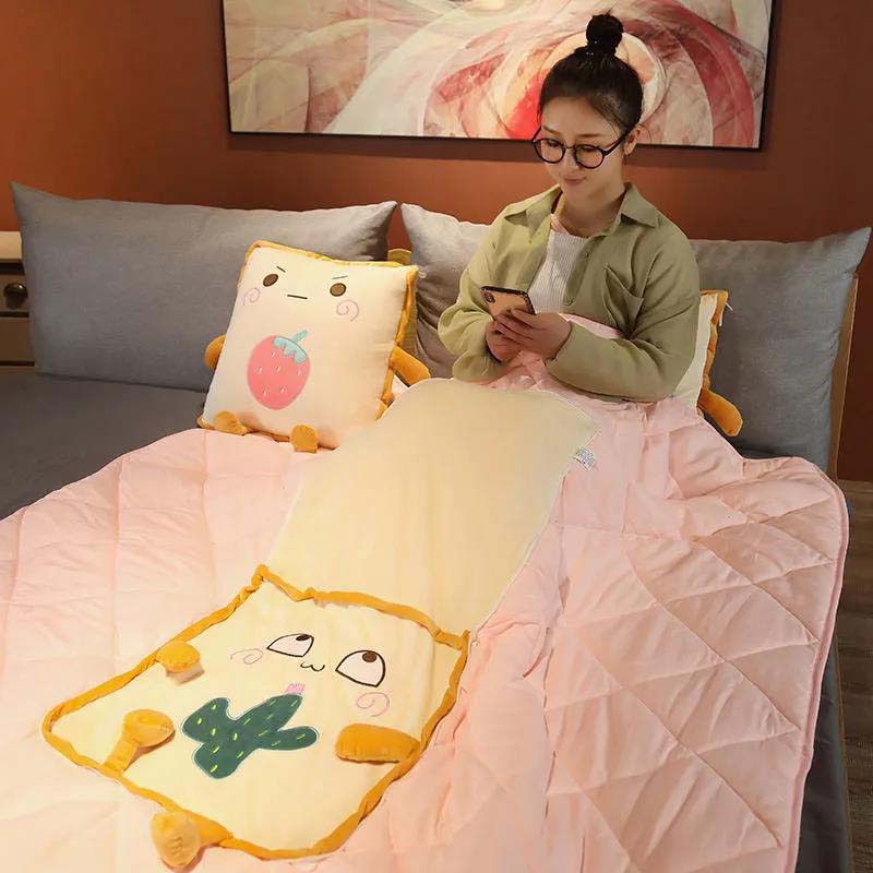 Doll Pillow Quilt Dual-use Office Nap Small Pillow Blanket Two-in-one Four-season Pillow
