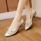 Women's Shoes Spring Flat Hollow Pumps Soft Leather Shoes Bow Low Heel Soft Sole