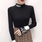 Autumn and Winter Slim Knit Bottoming Shirt Casual Flared Sleeve Sweater Simple Sexy Female Top