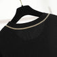 Black Round Neck Dress for Fall/winter 2021 Contrast Color Waist Knit A-line Dress Knitted Base Dress