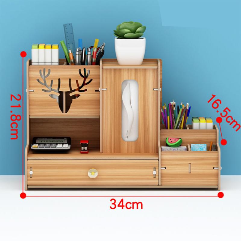 Simple Pen Holder Multi-functional Storage Box Divided Students Large-capacity Square Desktop Storage Box Cute Pen Rack Bookshelf