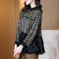 Chiffon Shirt Women's 2021 Spring and Autumn Tops Temperament Fashion Skirt Print Small Shirt