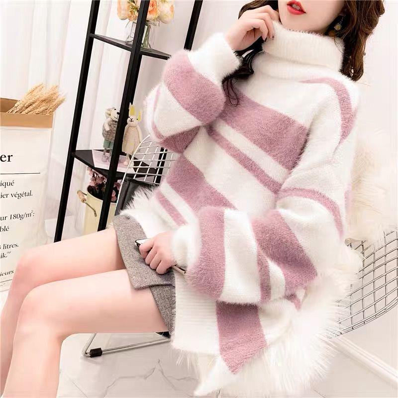 Thick High Collar Sweater Female Loose Water Jacket Cashmere Warm Winter Sweater Autumn and Winter