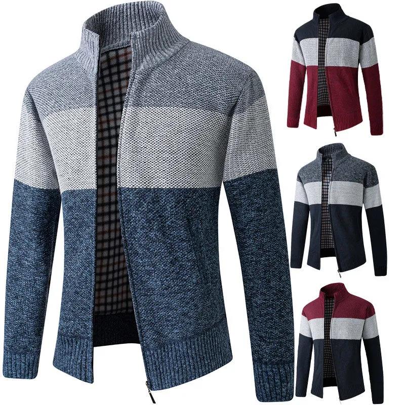 Winter Plush Thick Cardigan Knitted Fir Coat Men's Warm and Windproof Comfortable Inner Sweater