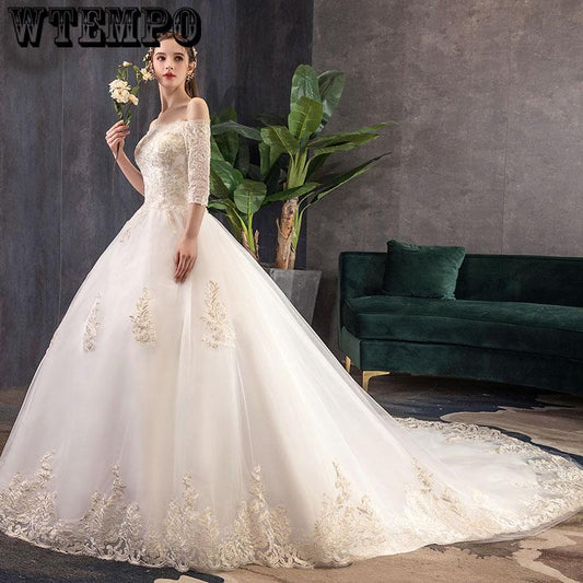 Dress Wedding Long Lace Off-Shoulder Sweetheart Lace Up Wedding Dress Elegant Vestidos De Noivas