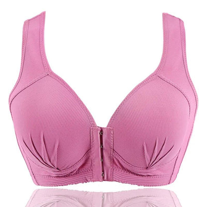 Women Push Up Soft Front Closure Solid Color Bra