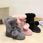 Winter Snow Boots Women's Mid-tube Cotton Boots Cotton Shoes Wool Ball Warm Women's Cotton Shoes