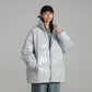 Winter Bright Face Cotton-padded Jacket Female Korean Version Loose Student Cotton-padded Jacket Thickened Warmth Stand-up Collar Bread Suit Jacket