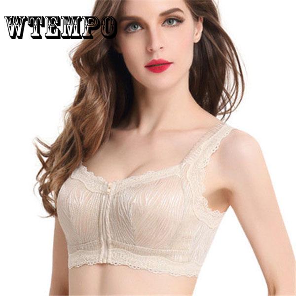 Front Buckle Bra Without Rim Underwear Thin Section Full Cup Large Size Gathered To Receive
