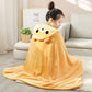 Cute Cartoon Lazy Nap Blanket Shawl Cloak Cloak Office Air Conditioning Blanket Coral Fleece Cover Leg Blanket Skin-friendly Soft and Warm