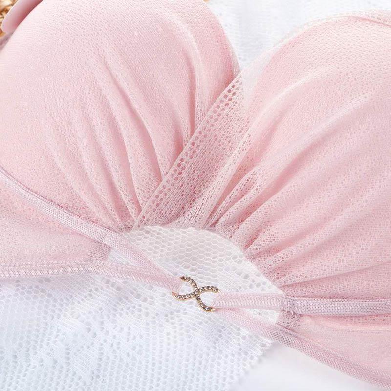Women Gather Without Steel Ring To Receive Auxiliary Breasts Adjust Thin Section Breathable Beautiful Back Shape Invisible Back Buckle Glossy Sexy Bra