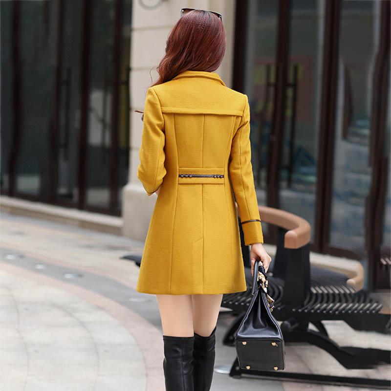 Spring and Autumn Thickened Long-sleeved Woolen Coat for Women