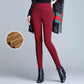 Ladies Winter Gold Velvet Outer Wear Solid Color Leggings Women’s Trousers Plus Velvet One Large Size High Waist and Feet Warm Cotton Trousers