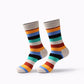 5 pair/lot Striped Socks Casual Cotton Girls Sock Long Happy Funny Skateboard Dress Socks
