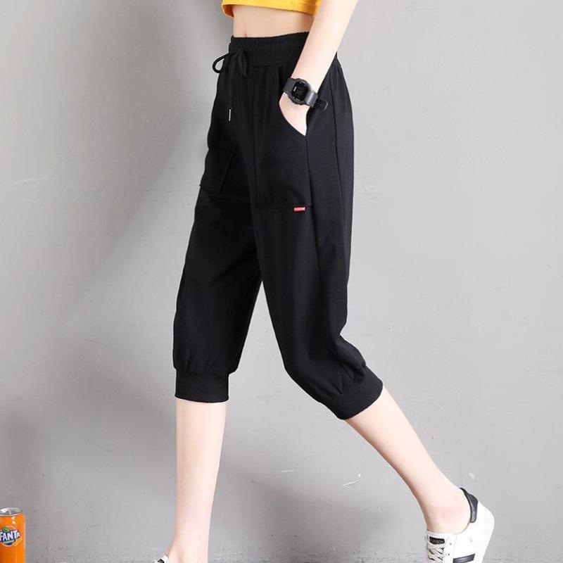 Cropped Trousers Women's Summer Dress Thin Loose and Thin Plus Size 7 Points Sports Shorts Casual Breeches Running Harem Pants