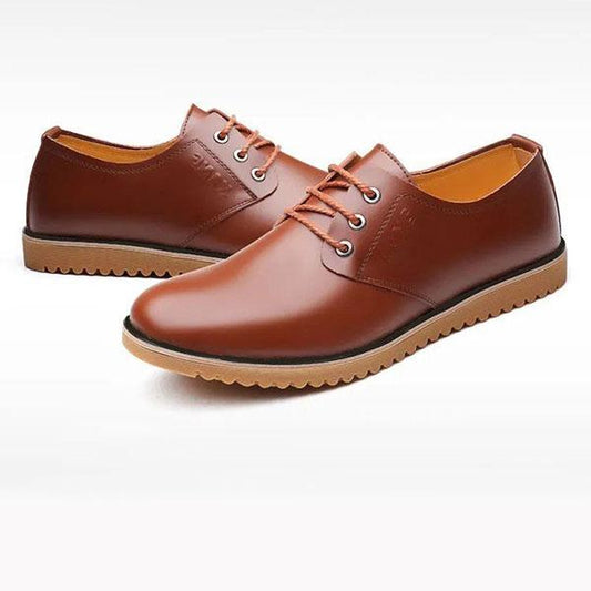 Men's Spring Breathable Leather Shoes Business Casual British Leather Shoes Non-slip Wear-resistant Dad Shoes Driving Shoes