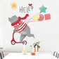 Cartoon skateboard bear children's room kindergarten wall stickers removable PVC wall stickers