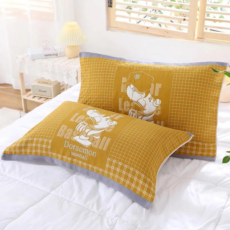 Pillow Towel Cotton One Pair of Anti-mite and Antibacterial High-end Gauze Pillow Towel Single and Double Cotton Anti-ski