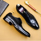 High-end Leather Shoes Pointed Toe Men's Business Leather Shoes Classic Black Brogue Men's Shoes Leather Wedding Shoes