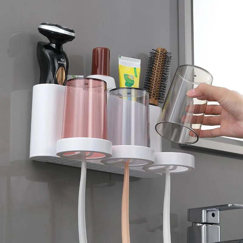 Toothbrush Placement Frame Wall Bathroom Toiletries Storage Box