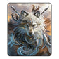 Feather Wolf Pattern  Fleece Blankets Keep Warm Bed Sheets Towels The Throws