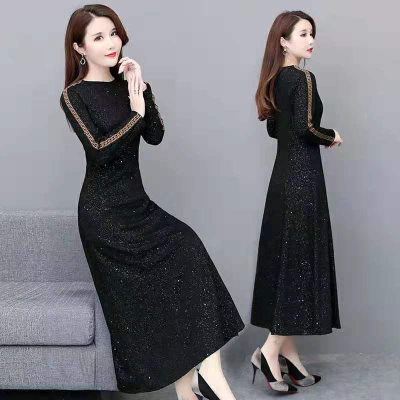 Women Elegant Long Shirt Dress Mid-calf Length Female Casual Dress Women's Vintage A-line Dress