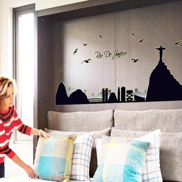 St. Paul's Silhouette Fluorescent Sticker Bedroom Sofa Background Wall Sticker Fashion Luminous
