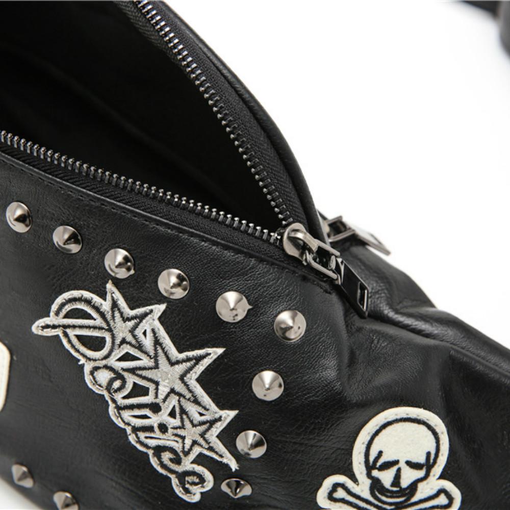 Waist Bag Men Rivet Stitching Chest Bag Mobile Phone Bag Outdoor Leisure Sports Shoulder Bag