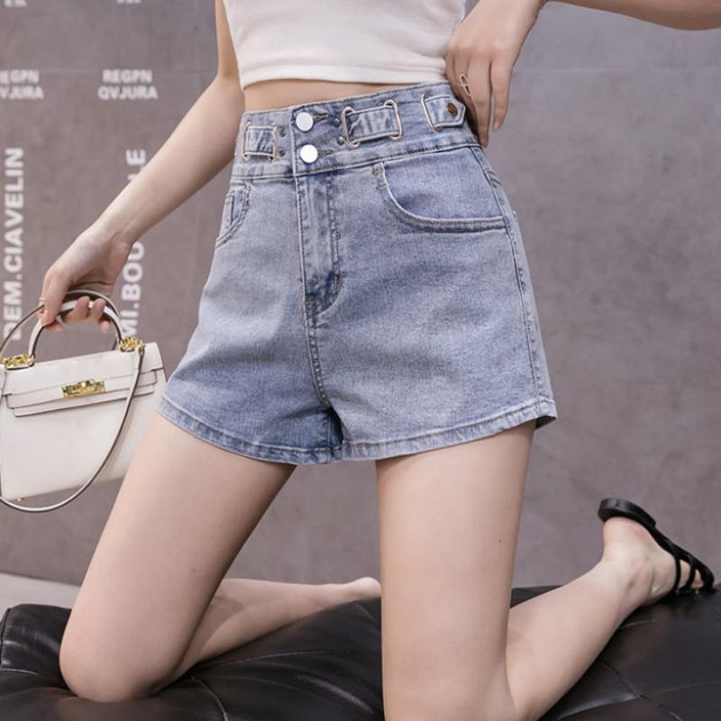 High Waist Denim Shorts Women Spring and Summer Loose and Straight Looking Thin A Word Wide Leg Pants Trend