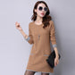 Autumn and Winter Long Round Neck Sweater Skirt Fashion Casual Knitted Bottom Skirt Simple Female Sweater Dress