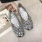 Plus Size 35-40 Summer Women Outdoor Shallow Mouth Flat Bohemian Beach Wear-resistant Non-slip Office Lady Lace PU Leather Shoes