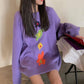 Winter Fashion Jacquard Loose Sweater Women's Pullover Round Neck Long Sleeved Sweater